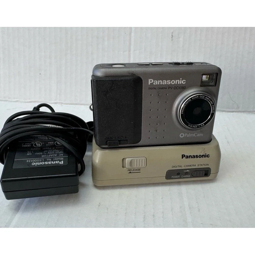 Panasonic Digital Camera PV-DC180 PalmCam w/ Charger Station Memory Card Japan
